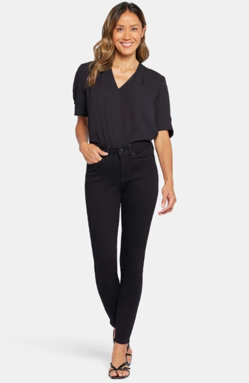 NYDJ Women's Ami Skinny Jeans Size 6 Black High Rise Lift Tuck Technology NWT
